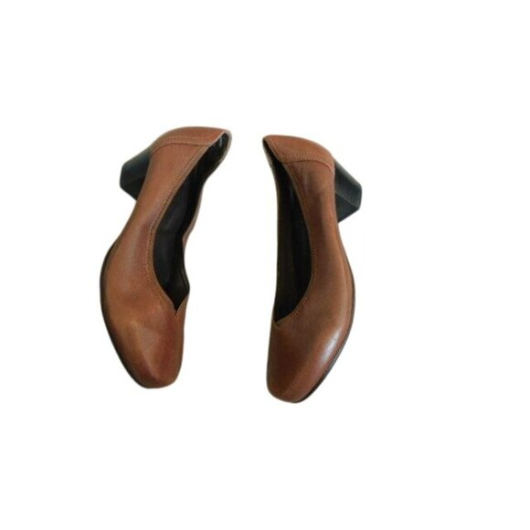 David Tate Size 9WW Brown Leather Heels Shoes NEW - Picture 3 of 4